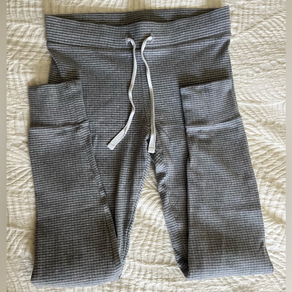 Gray Ribbed Lounge Pants - Picture 2 of 5